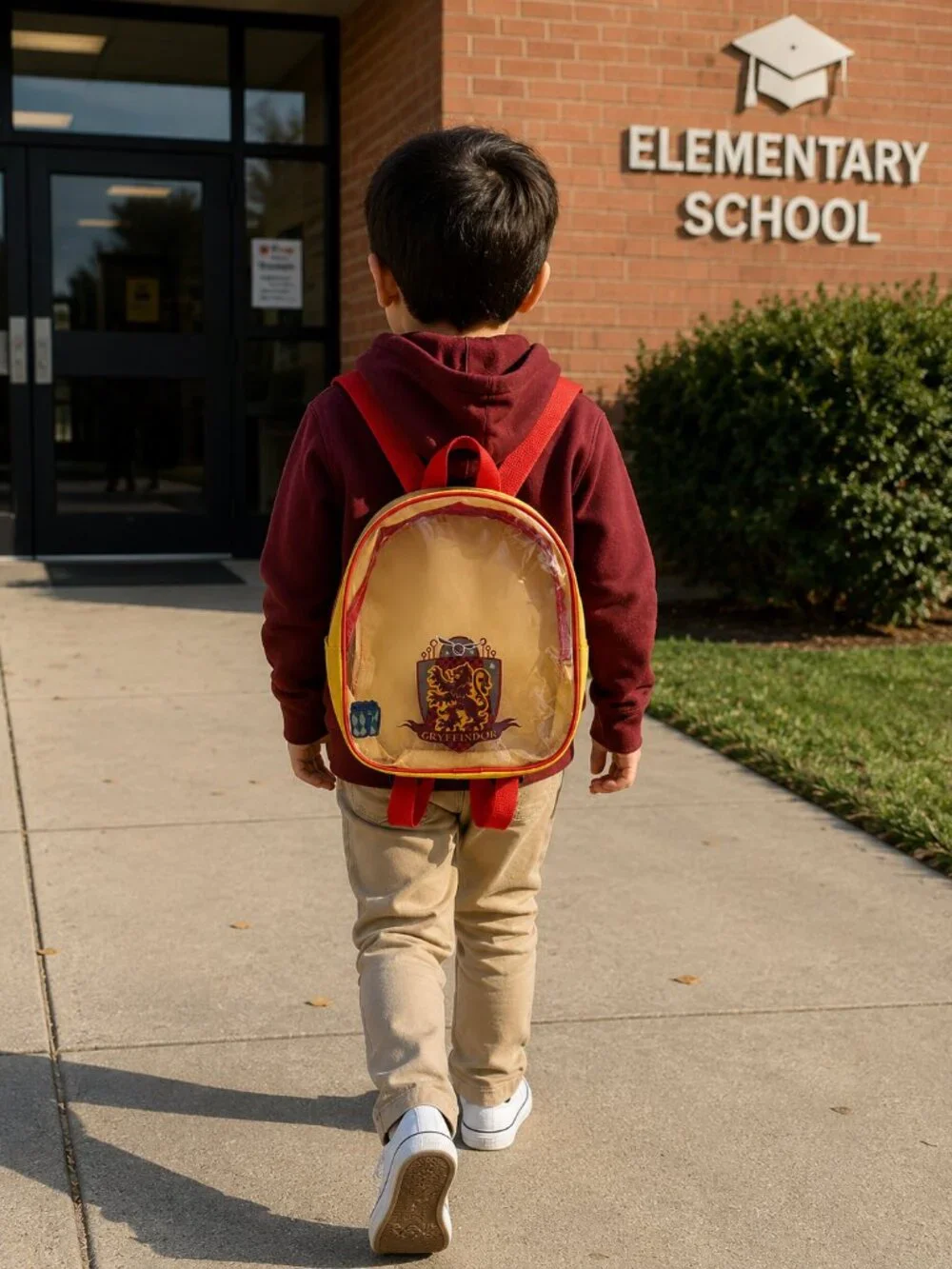 Harry Potter Gryffindor Kids Mini Backpack – Clear Front School Bag Red Yellow